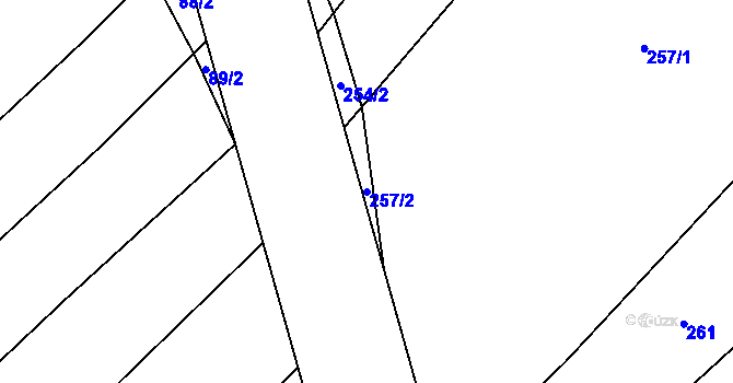 Parcela st. 257/2 v KÚ Sedlatice, Katastrální mapa