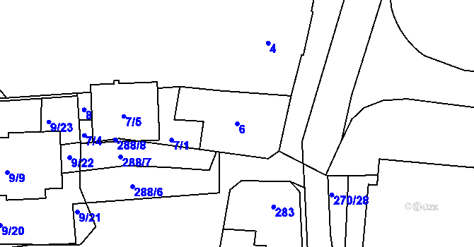 Parcela st. 6 v KÚ Sedlčany, Katastrální mapa