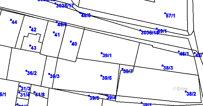 Parcela st. 39/1 v KÚ Sedlčany, Katastrální mapa