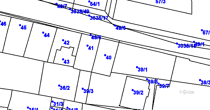 Parcela st. 40 v KÚ Sedlčany, Katastrální mapa