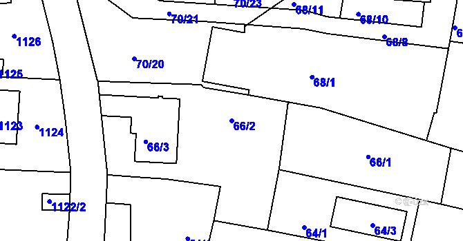 Parcela st. 66/2 v KÚ Sedlčany, Katastrální mapa