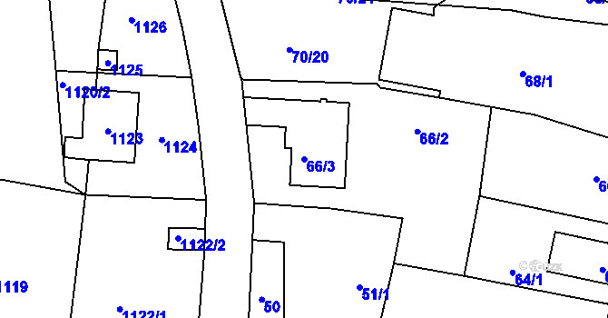 Parcela st. 66/3 v KÚ Sedlčany, Katastrální mapa