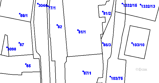 Parcela st. 85/1 v KÚ Sedlčany, Katastrální mapa