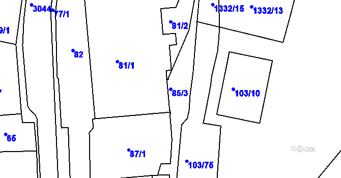 Parcela st. 85/3 v KÚ Sedlčany, Katastrální mapa