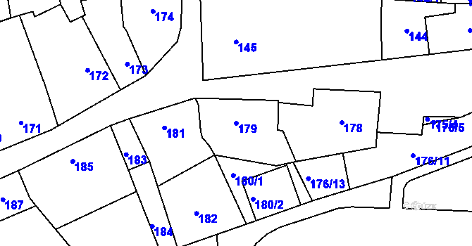 Parcela st. 179 v KÚ Sedlčany, Katastrální mapa