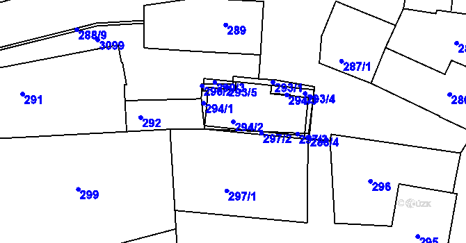 Parcela st. 294/2 v KÚ Sedlčany, Katastrální mapa