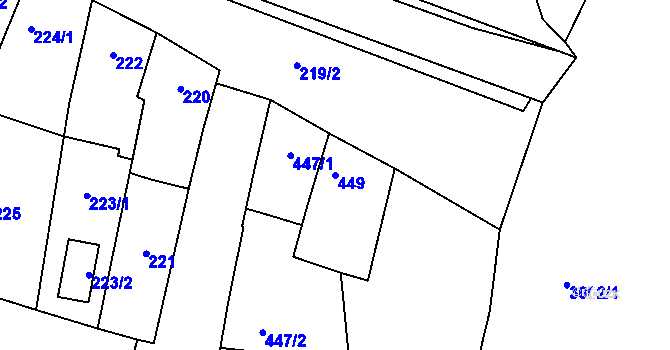 Parcela st. 449 v KÚ Sedlčany, Katastrální mapa