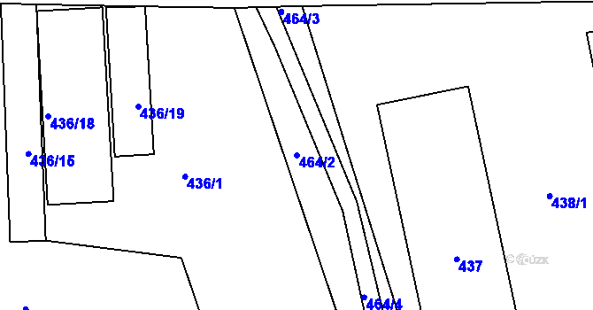 Parcela st. 464/2 v KÚ Sedlčany, Katastrální mapa