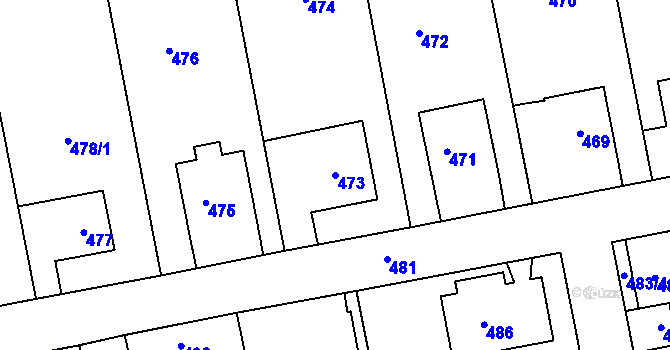 Parcela st. 473 v KÚ Sedlčany, Katastrální mapa