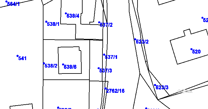 Parcela st. 537/1 v KÚ Sedlčany, Katastrální mapa