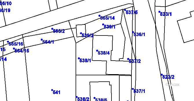 Parcela st. 538/4 v KÚ Sedlčany, Katastrální mapa