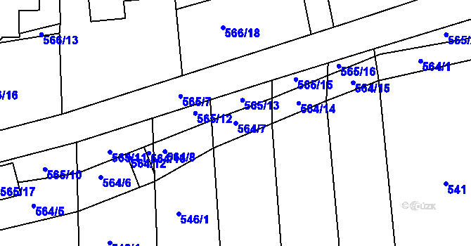 Parcela st. 564/7 v KÚ Sedlčany, Katastrální mapa