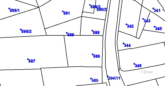 Parcela st. 586 v KÚ Sedlčany, Katastrální mapa