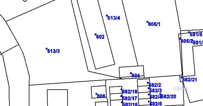 Parcela st. 603 v KÚ Sedlčany, Katastrální mapa
