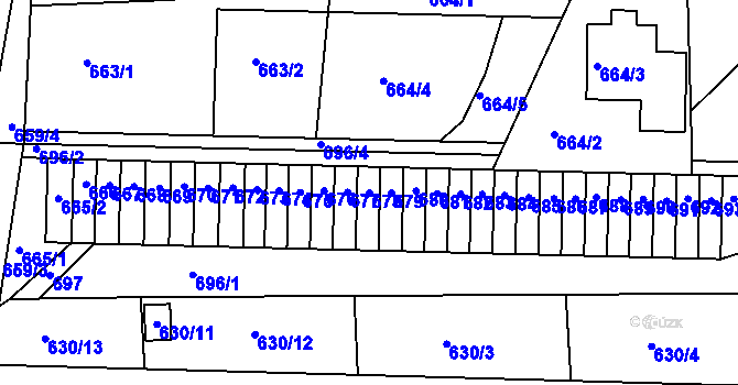 Parcela st. 678 v KÚ Sedlčany, Katastrální mapa