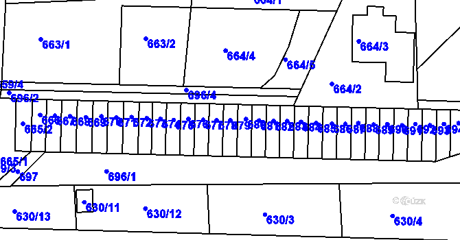 Parcela st. 679 v KÚ Sedlčany, Katastrální mapa