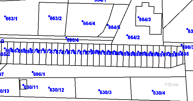 Parcela st. 681 v KÚ Sedlčany, Katastrální mapa