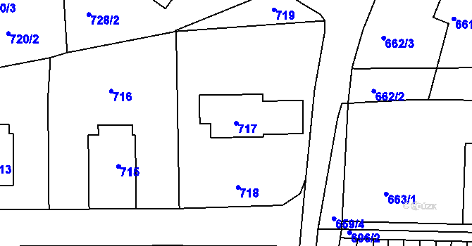 Parcela st. 717 v KÚ Sedlčany, Katastrální mapa