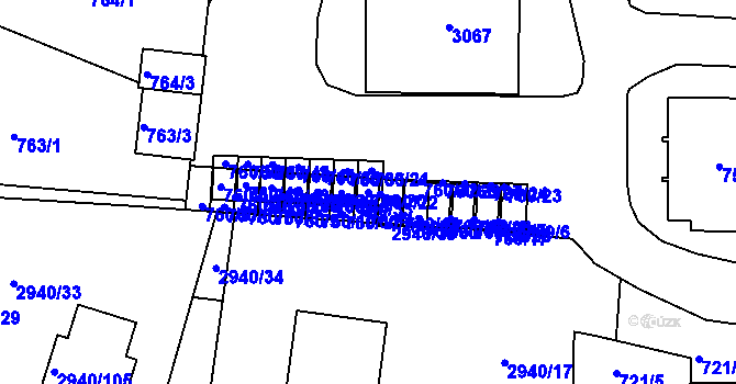 Parcela st. 760/20 v KÚ Sedlčany, Katastrální mapa