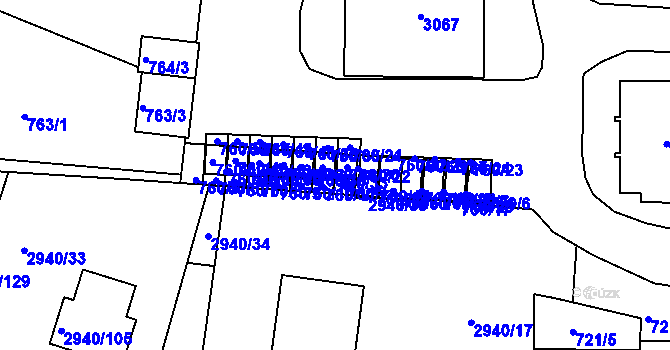 Parcela st. 760/33 v KÚ Sedlčany, Katastrální mapa
