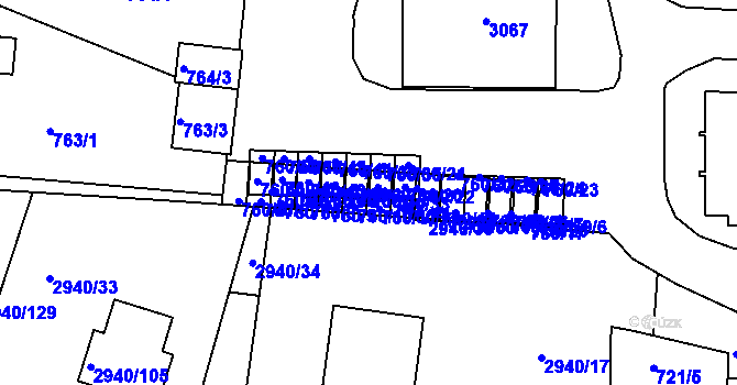 Parcela st. 760/36 v KÚ Sedlčany, Katastrální mapa