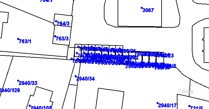 Parcela st. 760/37 v KÚ Sedlčany, Katastrální mapa