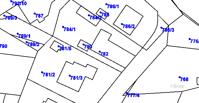 Parcela st. 782 v KÚ Sedlčany, Katastrální mapa