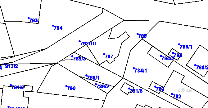 Parcela st. 787 v KÚ Sedlčany, Katastrální mapa