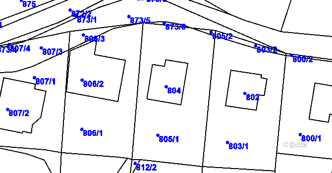 Parcela st. 804 v KÚ Sedlčany, Katastrální mapa