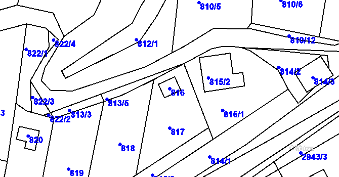 Parcela st. 816 v KÚ Sedlčany, Katastrální mapa