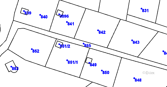Parcela st. 855 v KÚ Sedlčany, Katastrální mapa