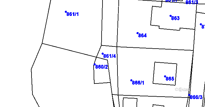 Parcela st. 861/4 v KÚ Sedlčany, Katastrální mapa