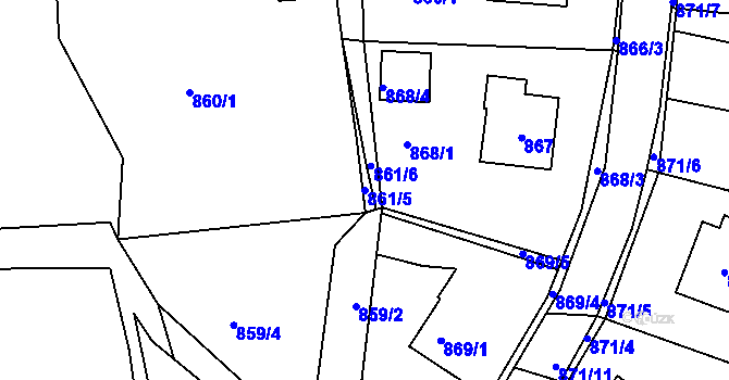 Parcela st. 861/5 v KÚ Sedlčany, Katastrální mapa