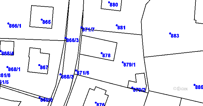 Parcela st. 878 v KÚ Sedlčany, Katastrální mapa