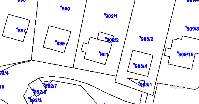 Parcela st. 901 v KÚ Sedlčany, Katastrální mapa