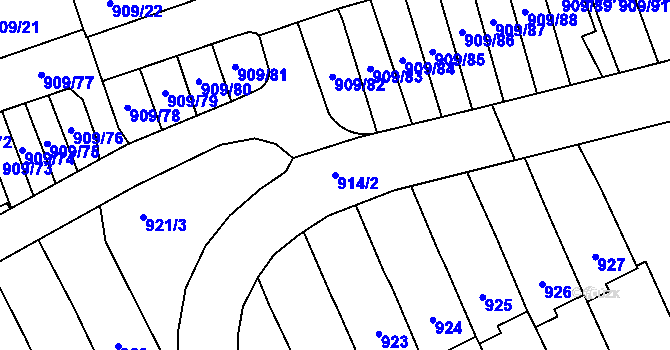 Parcela st. 914/2 v KÚ Sedlčany, Katastrální mapa