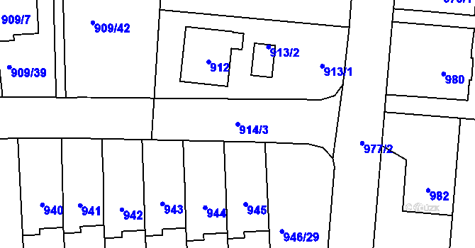 Parcela st. 914/3 v KÚ Sedlčany, Katastrální mapa