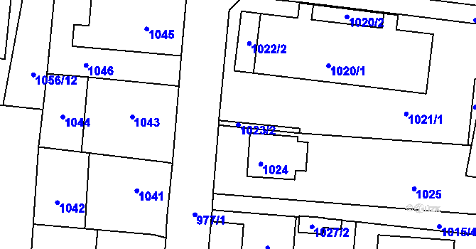 Parcela st. 1023/2 v KÚ Sedlčany, Katastrální mapa