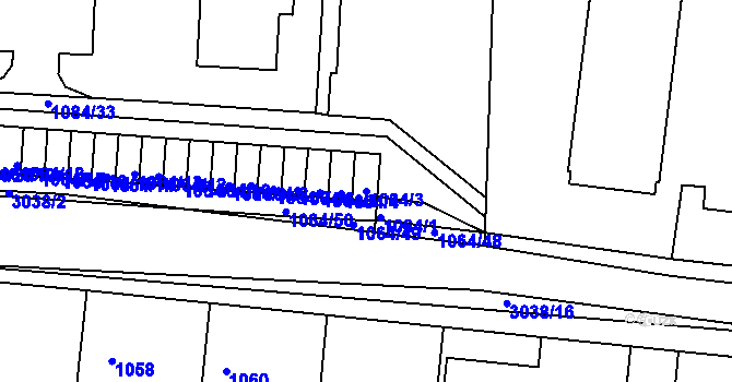 Parcela st. 1064/3 v KÚ Sedlčany, Katastrální mapa