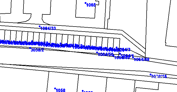 Parcela st. 1064/8 v KÚ Sedlčany, Katastrální mapa
