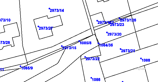 Parcela st. 1085/8 v KÚ Sedlčany, Katastrální mapa
