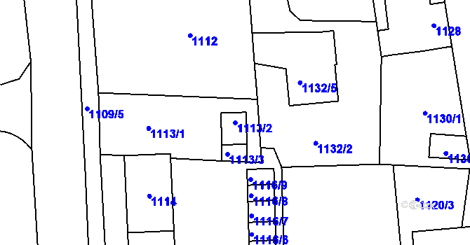 Parcela st. 1113/2 v KÚ Sedlčany, Katastrální mapa