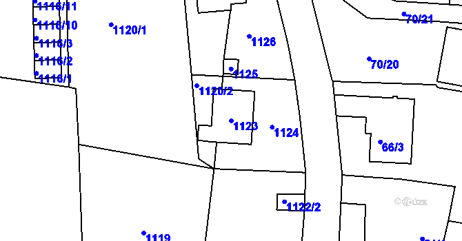 Parcela st. 1123 v KÚ Sedlčany, Katastrální mapa