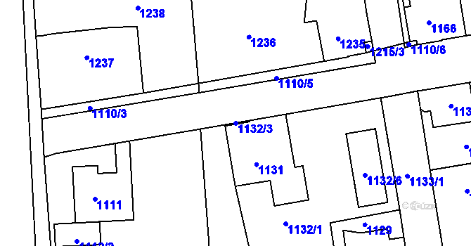 Parcela st. 1132/3 v KÚ Sedlčany, Katastrální mapa