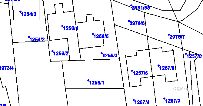 Parcela st. 1256/3 v KÚ Sedlčany, Katastrální mapa