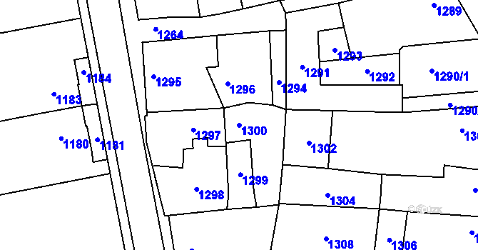 Parcela st. 1300 v KÚ Sedlčany, Katastrální mapa