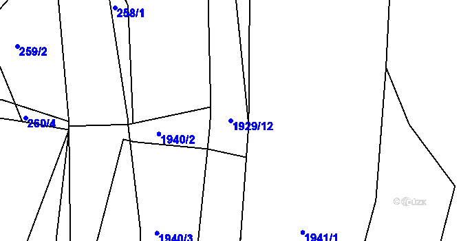 Parcela st. 1929/12 v KÚ Sedlčany, Katastrální mapa