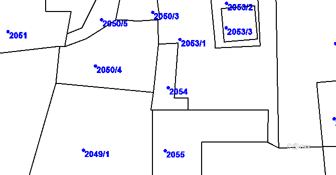 Parcela st. 2054 v KÚ Sedlčany, Katastrální mapa