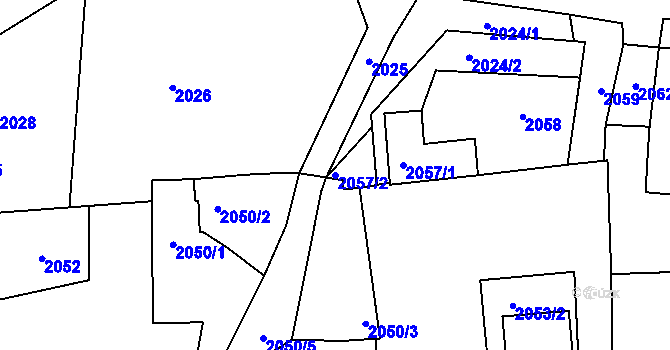 Parcela st. 2057/2 v KÚ Sedlčany, Katastrální mapa