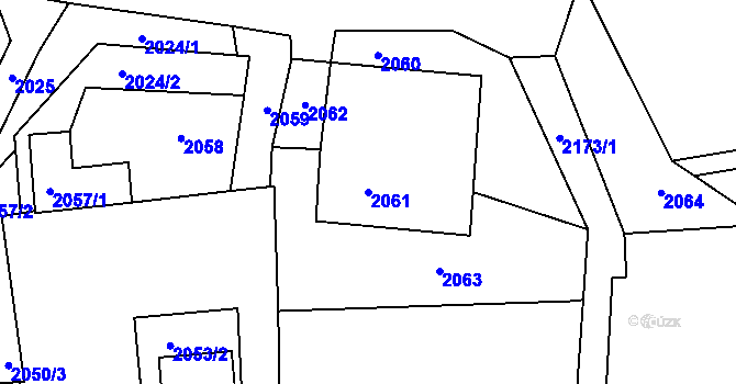 Parcela st. 2061 v KÚ Sedlčany, Katastrální mapa